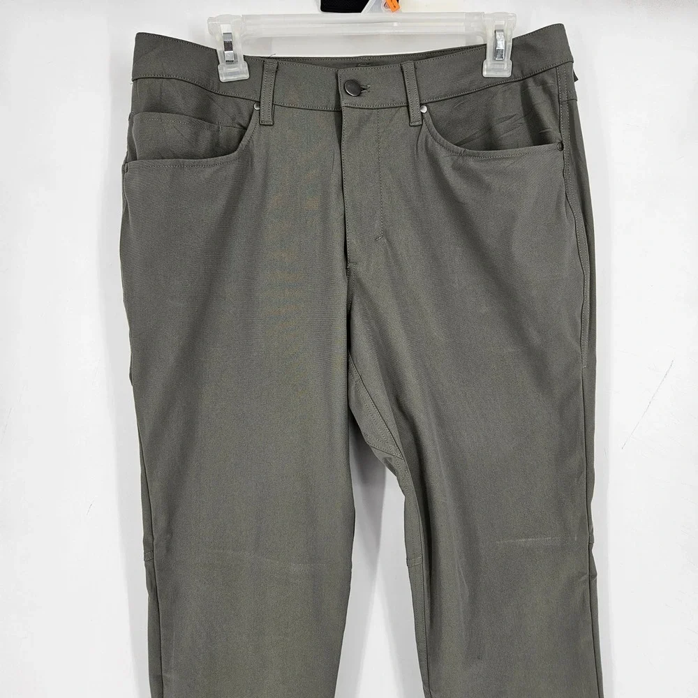 Lululemon ABC Pants Mens 32 Stretch Chino Gray Warpstreme 5 Pocket‎ Performance